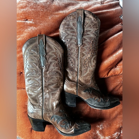 Dan Post Boots - style 3278 - black/brown size: 6.5 - Picture 4 of 5